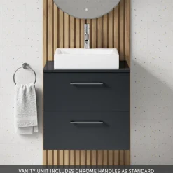 Erin 600mm Wall Mounted 2 Drawer Vanity Unit & Countertop