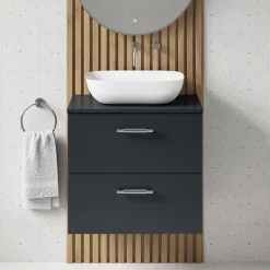 Erin 600mm Wall Mounted 2 Drawer Vanity Unit & Countertop