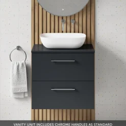 Erin 600mm Wall Mounted 2 Drawer Vanity Unit & Countertop