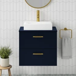 Erin 600mm Wall Mounted 2 Drawer Vanity Unit & Countertop