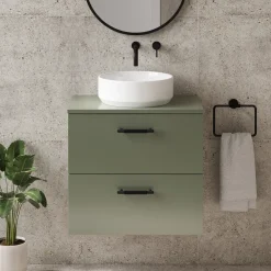 Erin 600mm Wall Mounted 2 Drawer Vanity Unit & Countertop