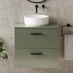 Erin 600mm Wall Mounted 2 Drawer Vanity Unit & Countertop
