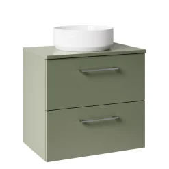 Erin 600mm Wall Mounted 2 Drawer Vanity Unit & Countertop