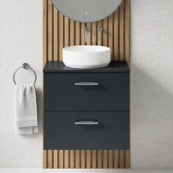 Erin 600mm Wall Mounted 2 Drawer Vanity Unit & Countertop