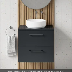 Erin 600mm Wall Mounted 2 Drawer Vanity Unit & Countertop