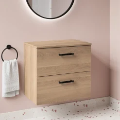 Erin 600mm Wall Mounted 2 Drawer Vanity Unit & Countertop