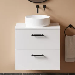 Erin 600mm Wall Mounted 2 Drawer Vanity Unit & Countertop