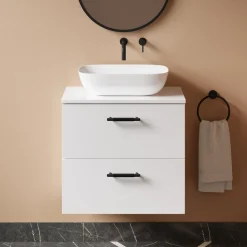 Erin 600mm Wall Mounted 2 Drawer Vanity Unit & Countertop