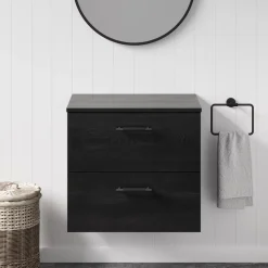 Erin 600mm Wall Mounted 2 Drawer Vanity Unit & Countertop