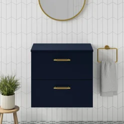 Erin 600mm Wall Mounted 2 Drawer Vanity Unit & Countertop