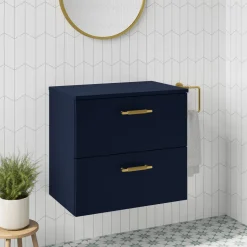 Erin 600mm Wall Mounted 2 Drawer Vanity Unit & Countertop