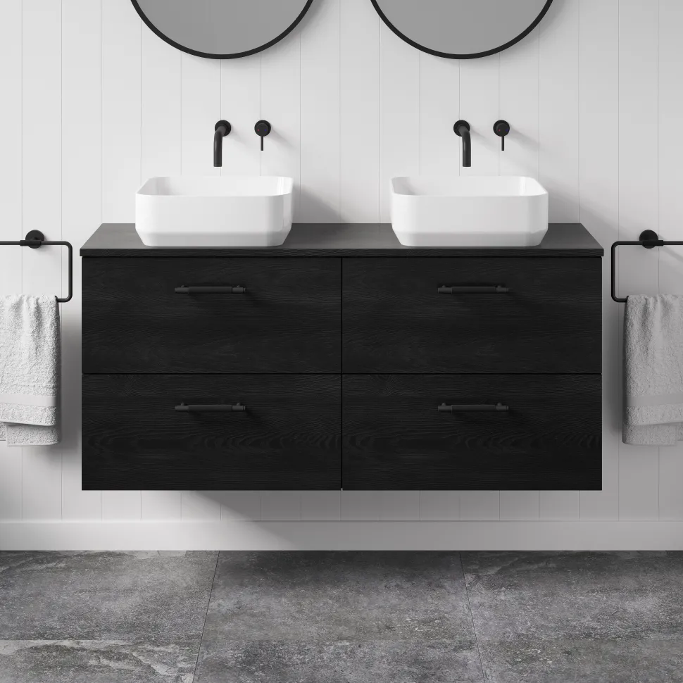 Erin 1200mm Wall Mounted 4 Drawer Vanity Unit & Double Countertop