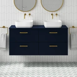 Erin 1200mm Wall Mounted 4 Drawer Vanity Unit & Double Countertop