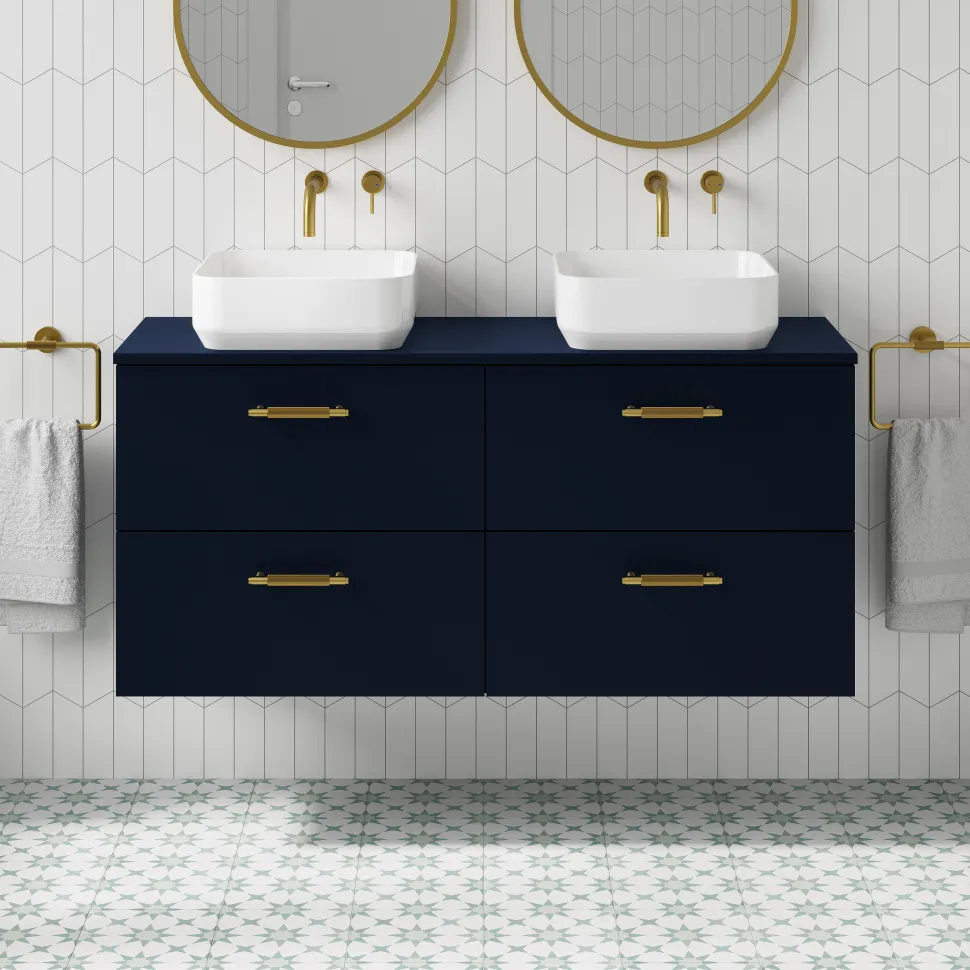 Erin 1200mm Wall Mounted 4 Drawer Vanity Unit & Double Countertop