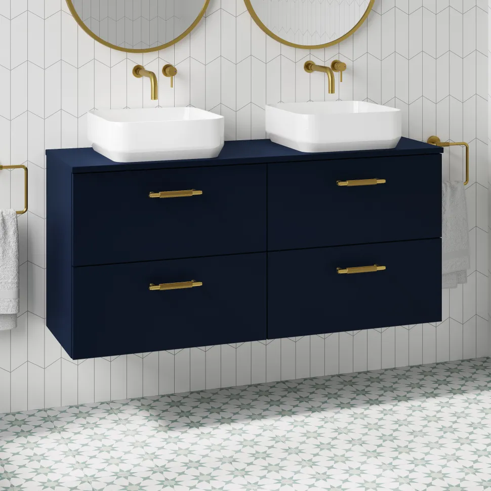Erin 1200mm Wall Mounted 4 Drawer Vanity Unit & Double Countertop