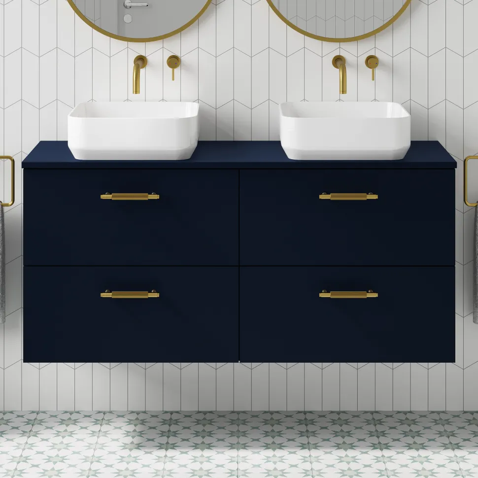 Erin 1200mm Wall Mounted 4 Drawer Vanity Unit & Double Countertop