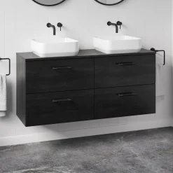 Erin 1200mm Wall Mounted 4 Drawer Vanity Unit & Double Countertop