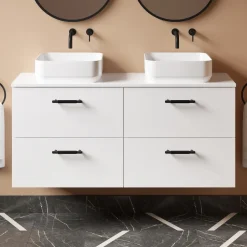 Erin 1200mm Wall Mounted 4 Drawer Vanity Unit & Double Countertop