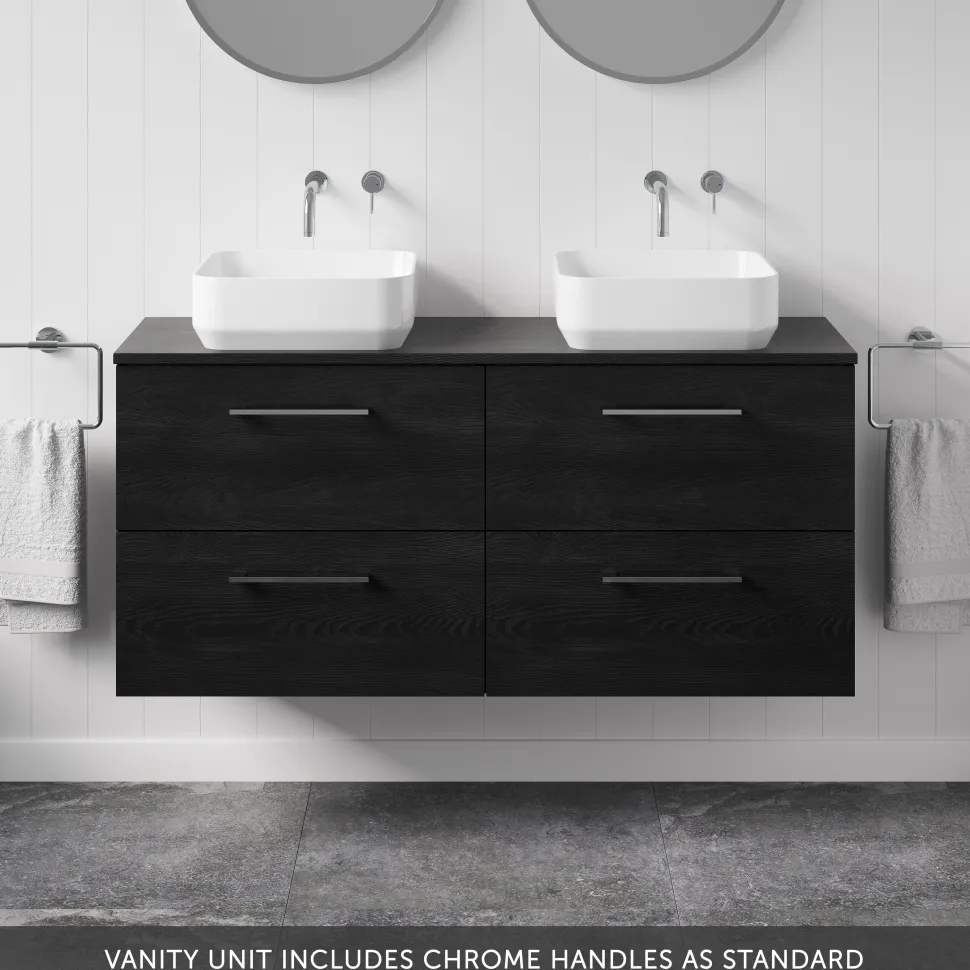 Erin 1200mm Wall Mounted 4 Drawer Vanity Unit & Double Countertop