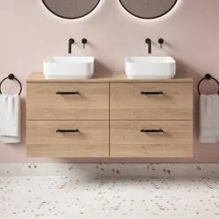 Erin 1200mm Wall Mounted 4 Drawer Vanity Unit & Double Countertop