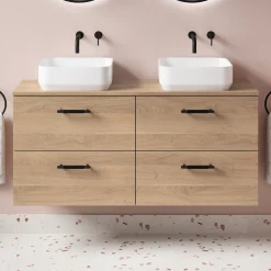 Erin 1200mm Wall Mounted 4 Drawer Vanity Unit & Double Countertop