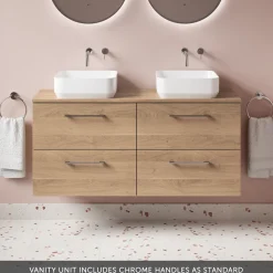 Erin 1200mm Wall Mounted 4 Drawer Vanity Unit & Double Countertop