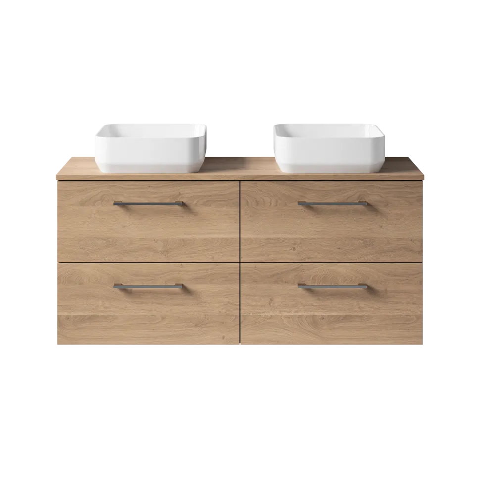 Erin 1200mm Wall Mounted 4 Drawer Vanity Unit & Double Countertop