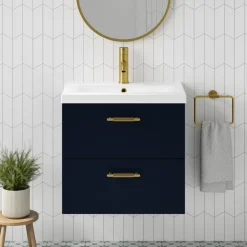 Erin 600mm Wall Mounted 2 Drawer Vanity Unit & Basin