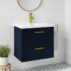 Erin 600mm Wall Mounted 2 Drawer Vanity Unit & Basin