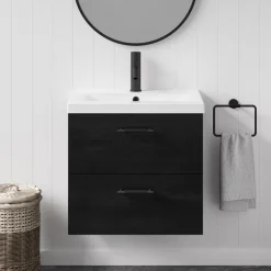 Erin 600mm Wall Mounted 2 Drawer Vanity Unit & Basin