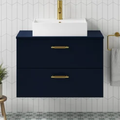 Erin 800mm Wall Mounted 2 Drawer Vanity Unit & Countertop