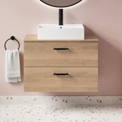 Erin 800mm Wall Mounted 2 Drawer Vanity Unit & Countertop