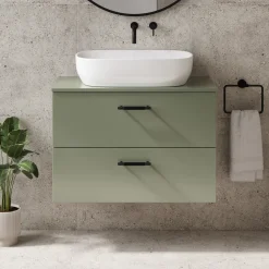 Erin 800mm Wall Mounted 2 Drawer Vanity Unit & Countertop