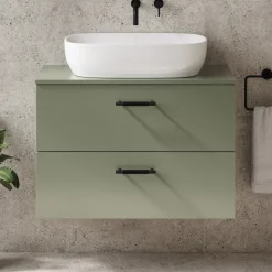 Erin 800mm Wall Mounted 2 Drawer Vanity Unit & Countertop