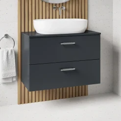 Erin 800mm Wall Mounted 2 Drawer Vanity Unit & Countertop