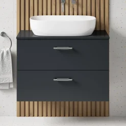 Erin 800mm Wall Mounted 2 Drawer Vanity Unit & Countertop