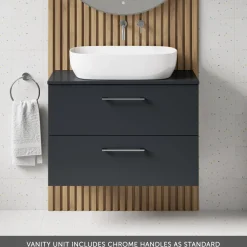 Erin 800mm Wall Mounted 2 Drawer Vanity Unit & Countertop