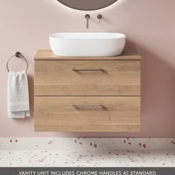Erin 800mm Wall Mounted 2 Drawer Vanity Unit & Countertop