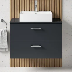 Erin 800mm Wall Mounted 2 Drawer Vanity Unit & Countertop