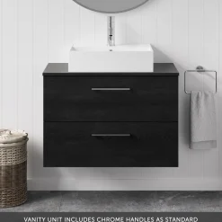 Erin 800mm Wall Mounted 2 Drawer Vanity Unit & Countertop