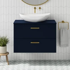 Erin 800mm Wall Mounted 2 Drawer Vanity Unit & Countertop