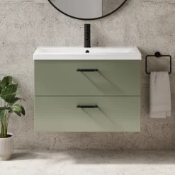Erin 800mm Wall Mounted 2 Drawer Vanity Unit & Basin