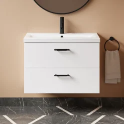 Erin 800mm Wall Mounted 2 Drawer Vanity Unit & Basin