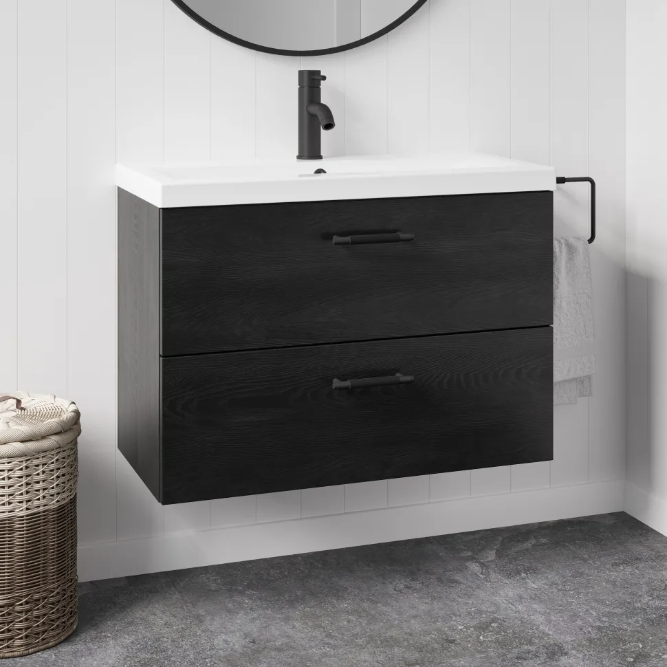 Erin 800mm Wall Mounted 2 Drawer Vanity Unit & Basin