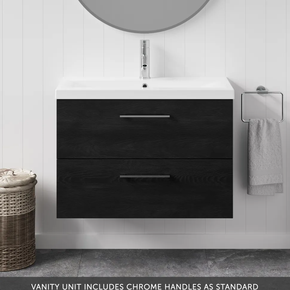 Erin 800mm Wall Mounted 2 Drawer Vanity Unit & Basin