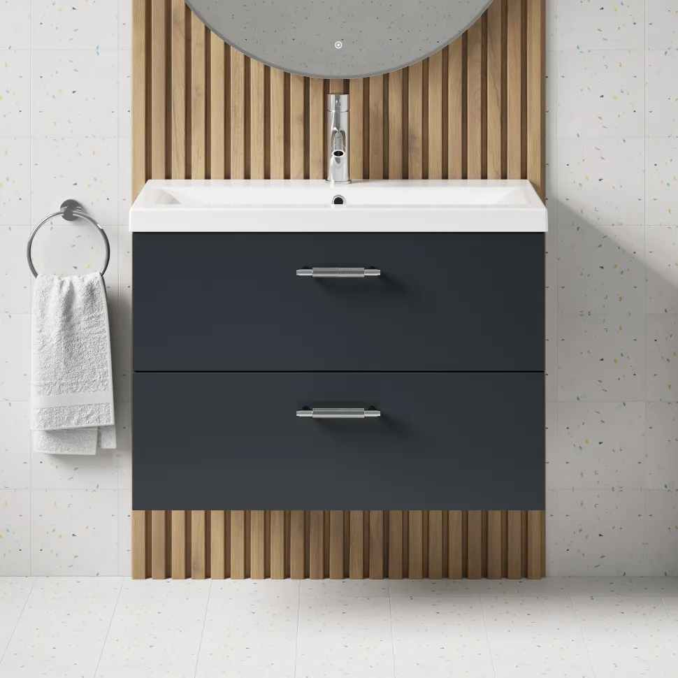Erin 800mm Wall Mounted 2 Drawer Vanity Unit & Basin