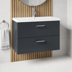 Erin 800mm Wall Mounted 2 Drawer Vanity Unit & Basin