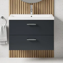 Erin 800mm Wall Mounted 2 Drawer Vanity Unit & Basin