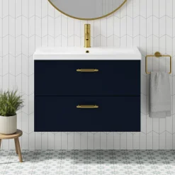 Erin 800mm Wall Mounted 2 Drawer Vanity Unit & Basin
