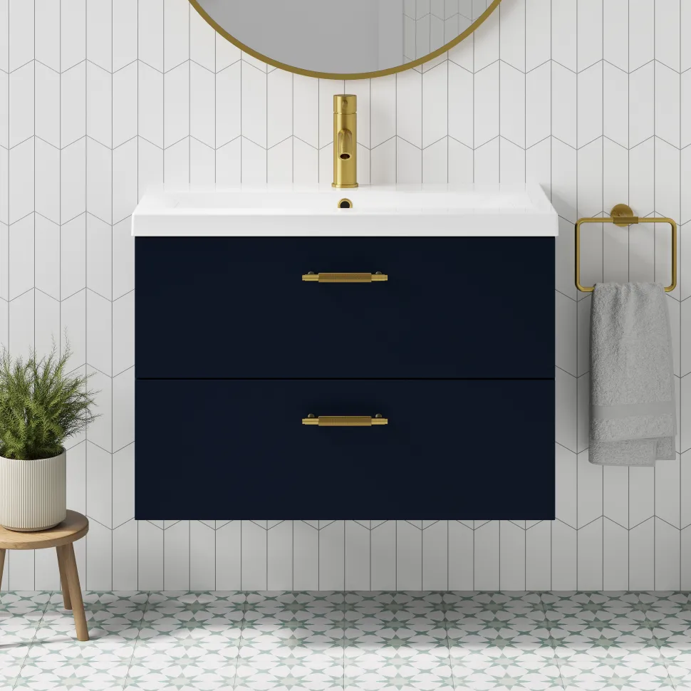 Erin 800mm Wall Mounted 2 Drawer Vanity Unit & Basin